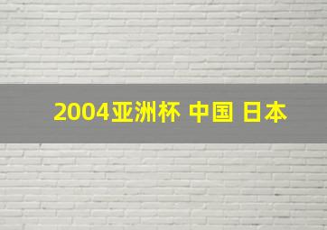 2004亚洲杯 中国 日本